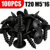 T20 Torx Head Screw M5x16 Car Engine Undertray Splash Shield Guard Bolts Auto Bumper Metal Retainer Fastener for VW Golf Passat