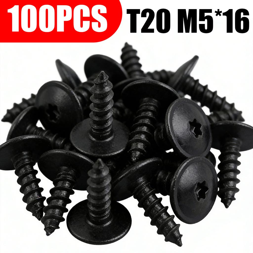 T20 Torx Head Screw M5x16 Car Engine Undertray Splash Shield Guard Bolts Auto Bumper Metal Retainer Fastener for VW Golf Passat