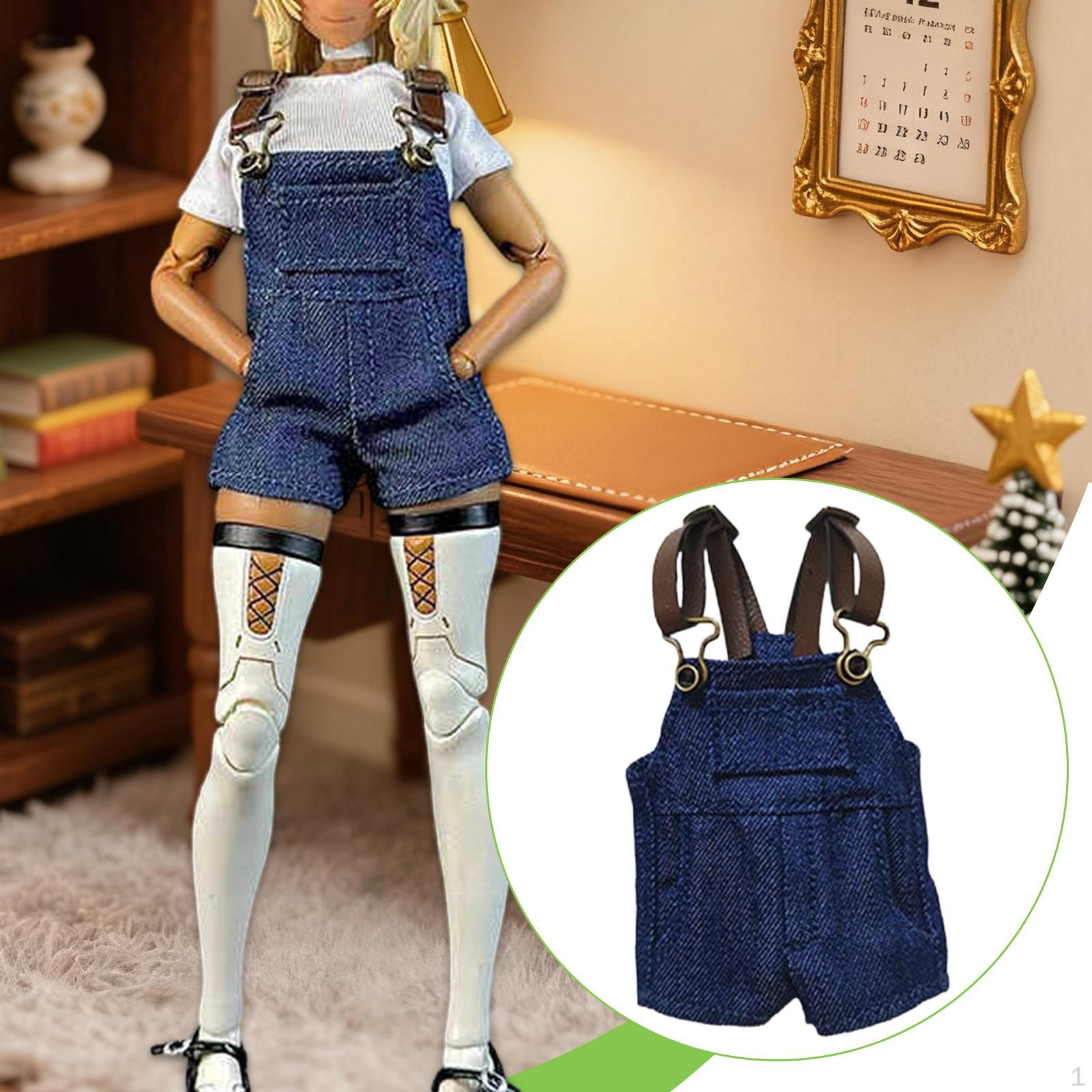 

1:12 Scale Denim Shorts,Blue Mini Gifts Sturdy Dress up Action Figure Clothes Female Doll