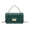 Fashion pearl shoulder jelly bag, women's versatile diamond lipstick change bag, one piece.