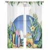 Beach Bus Tropical Leaves Summer Sheer Curtains For Living Room Kitchen Window Curtains Bedroom Tulle Voile Curtains