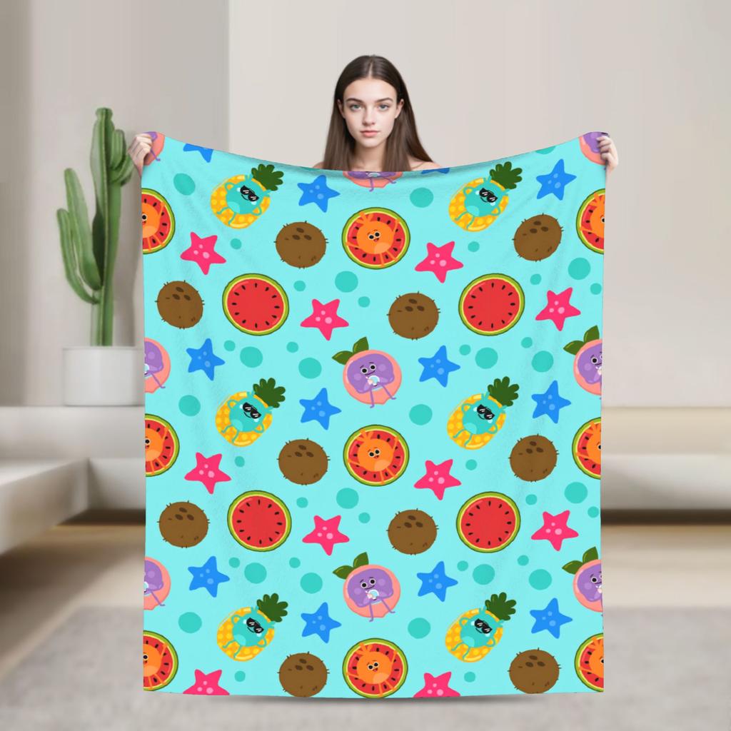 Warm Soft Blanket Picnic Finny the Shark Confetti Birthday Throw Blanket Super Simples Flannel Bedspread For Sofa Bed Cover