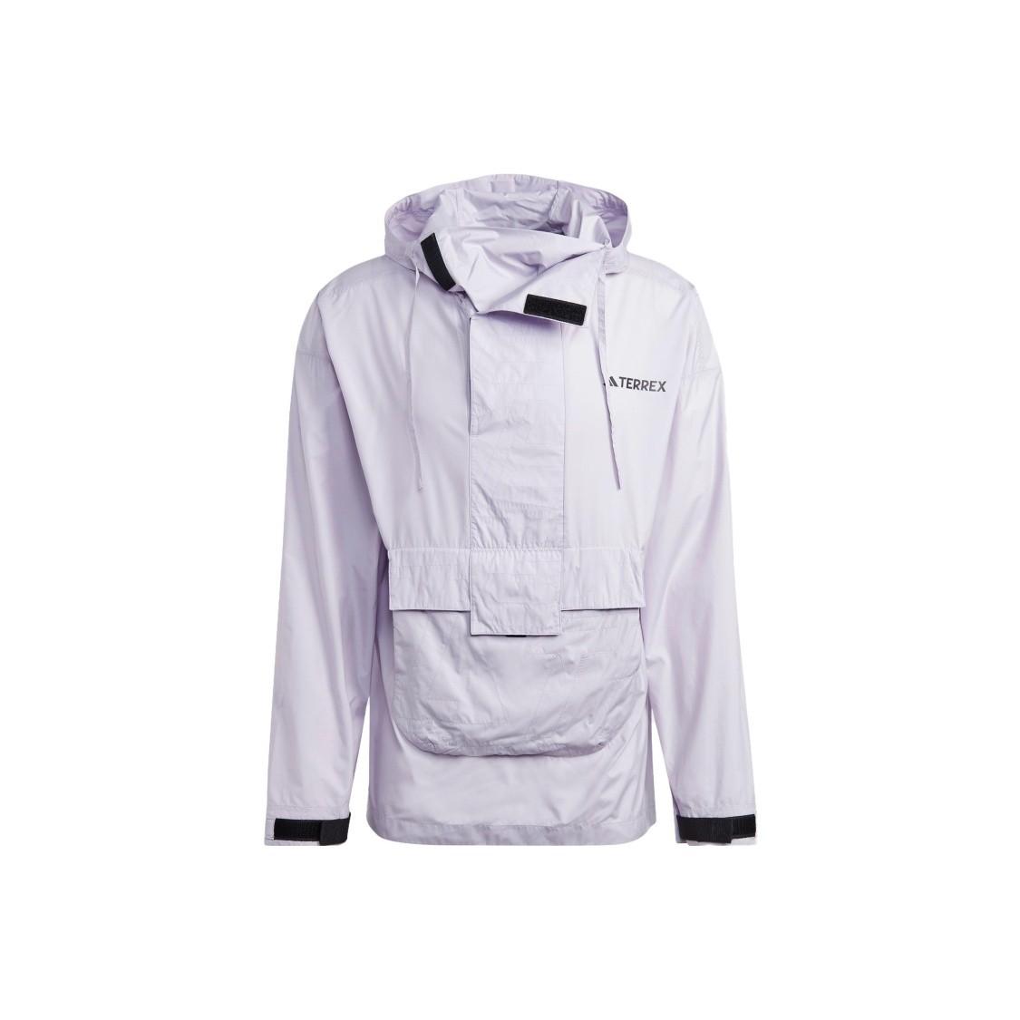 adidas Solid Color Logo Sports Outdoor Hooded Jacket Men’s Silver M