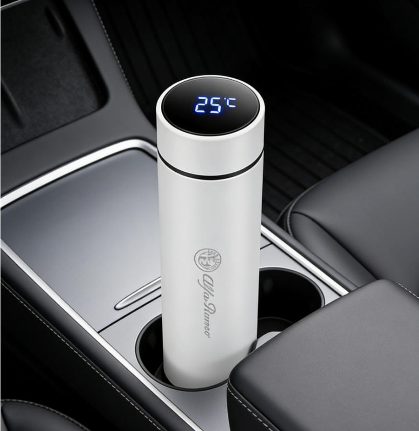 500ml Car Ornament Portable Car Smart Thermos Water Bottle Cup Auto Accessories For Alfa Romeo 159 156 147 Mito Giulia Giulietta