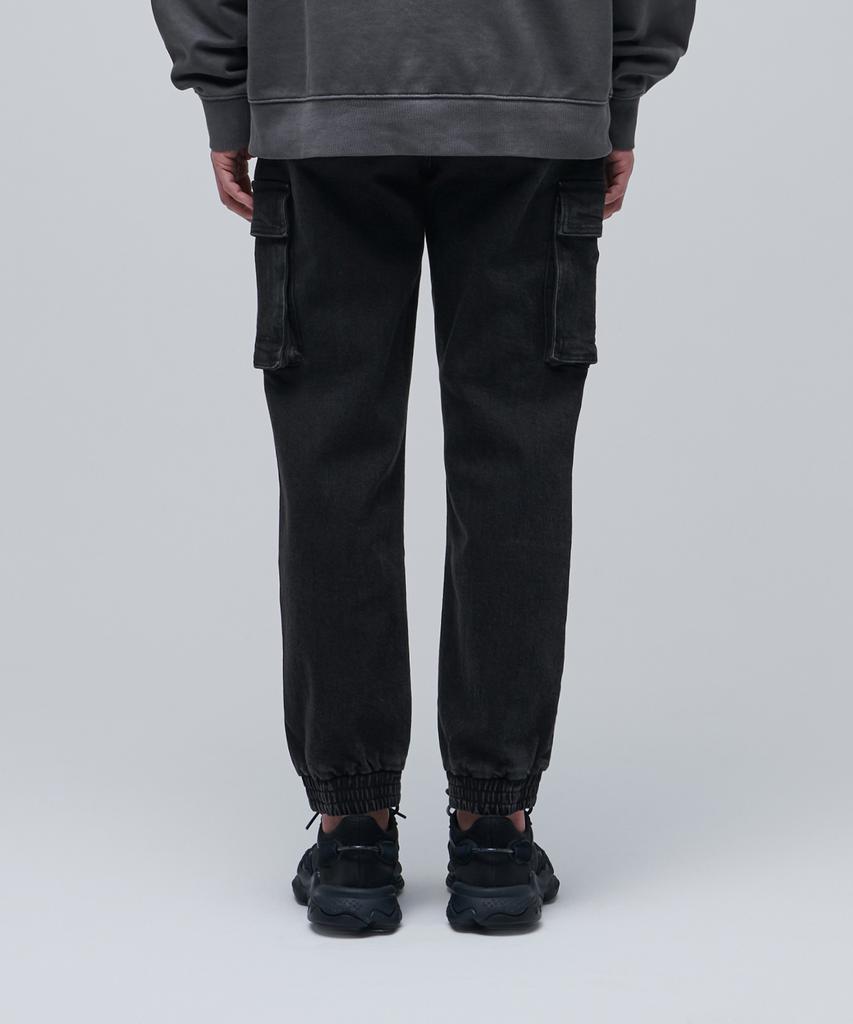 MUSINSA STANDARD Denim Cargo Jogger Pants [Washed Black]