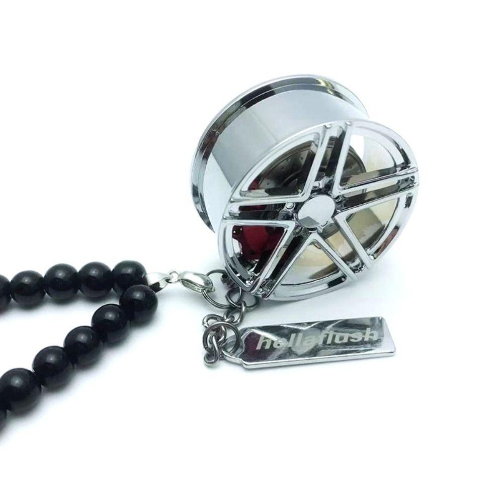 Glossy Shock Absorber Chain Pendant Hip-hop Hanging Ornament Car Wheel Hub Pendant  Rearview Mirror