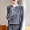 The New Autumn Round-neck Knitted Base Layer, Long-sleeved Women's Diamond-encrusted Solid Color Sweater, Loose