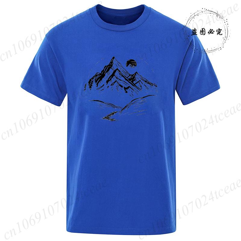 Tshirts Short Sleeve Camping Graphic Top Shirts Harajuku Street Women Men Adventure Tshirt Mountain Print Nature Tee Clothes