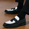 New Pointed Whie Black Red Mixed Tassels Wedding Formal Leather Shoes for Men Casual Platform Loafers Homecoming Dress Footwear