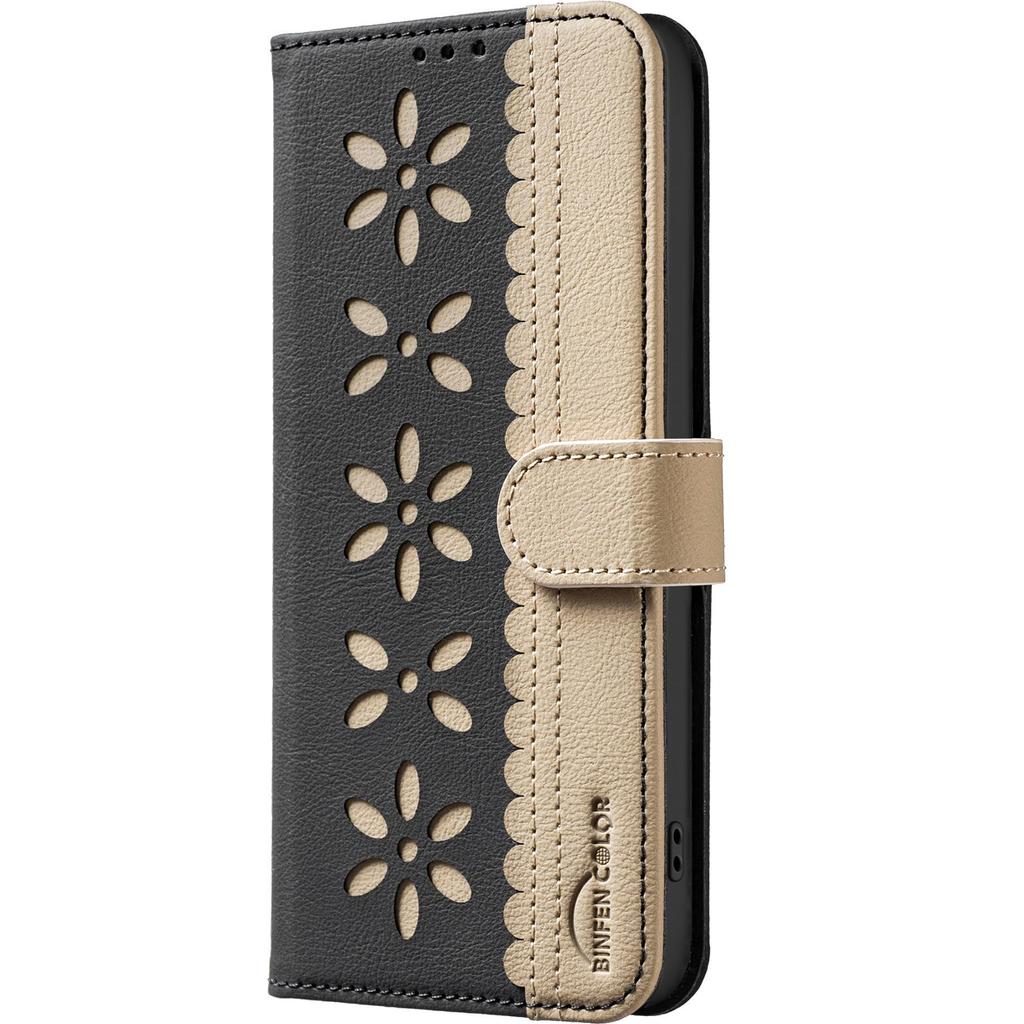 Colorblock Small Flower Leather Case with RFID for OPPO RENO 14F 5G & More (36 Models)