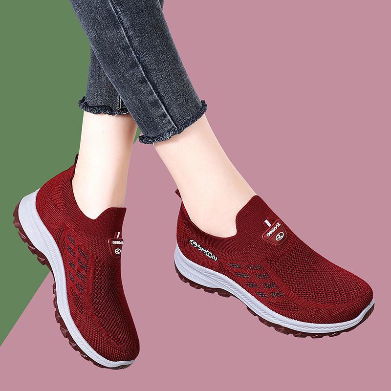 Wygodne Antypoślizgowe Buty do Chodzenia dla Kobiet w Średnim Wieku - Miękka Podeszwa dla Podróży Bez Zmęczenia, Czarne Casualowe Sneakersy