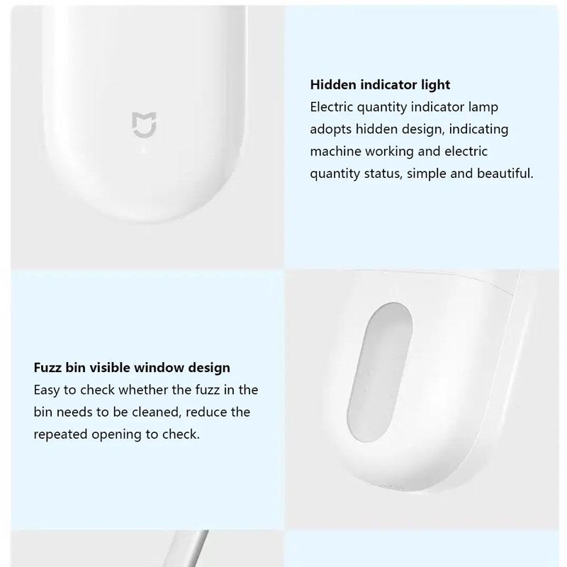 Xiaomi Quitapelusas de malla con microarco de 0,35mm, recortadora de pelusas, ropa eléctrica de 1300mAh, tela para Jersey, afeitadora, quitapelusas