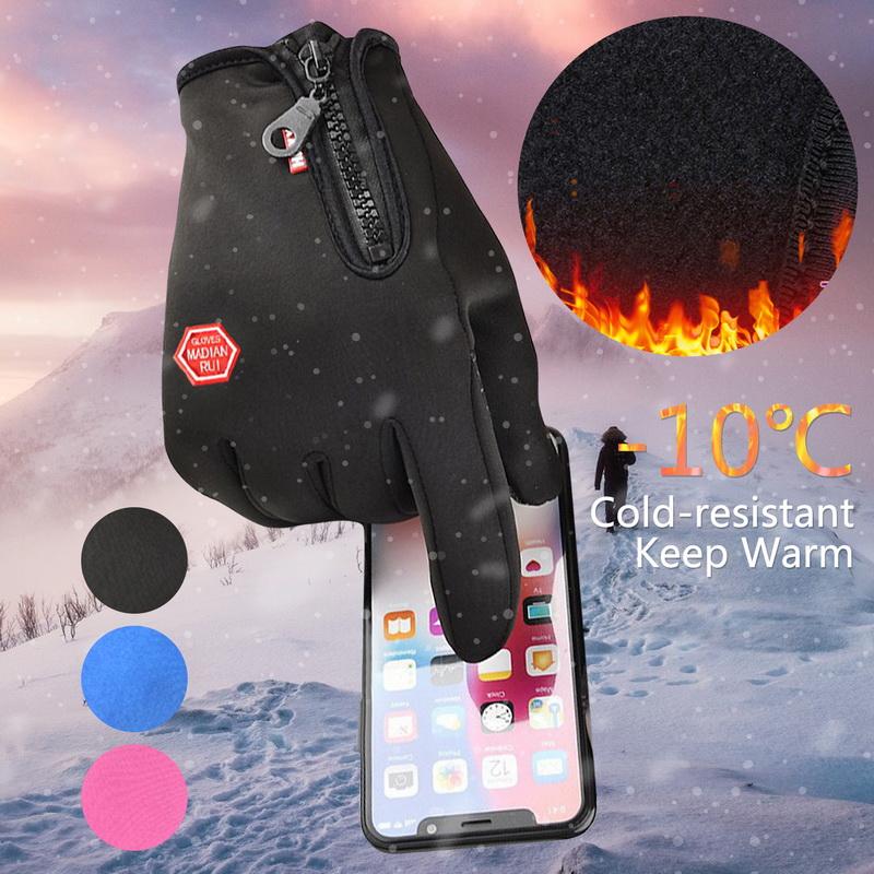 Motorcycle Gloves Winter Thermal Winter Water Resistant Skin-friendly Touch Screen Outdoor Moto Riding Ski Gloves