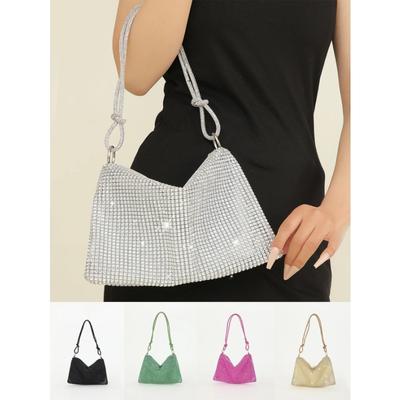 Glänzende Strass-Damenhandtasche, Halbmond-Abendtasche, geeignet für Hochzeiten, Partys und Versammlungen