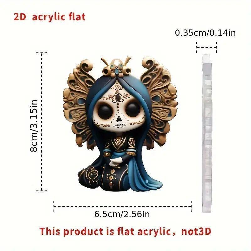 

Retro Acrylic Skeleton Winged Car Charm Perfect For Eye-catching Interior Decoration 1