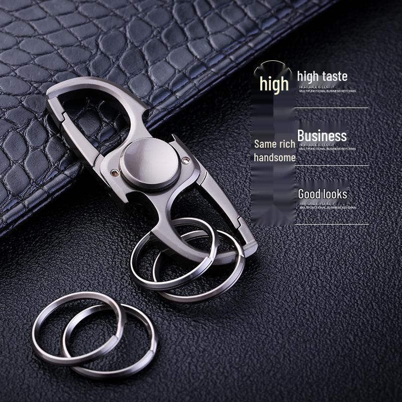 Aoma Men's Creative Stainless Steel Keychain Gyro Pendant