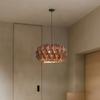 40CM Handmade Bloom Lampshade Rosewood Wood Lamp Shade for E27 Pendant Light Fixtures Rustic Light Lamp Covers for Living Room
