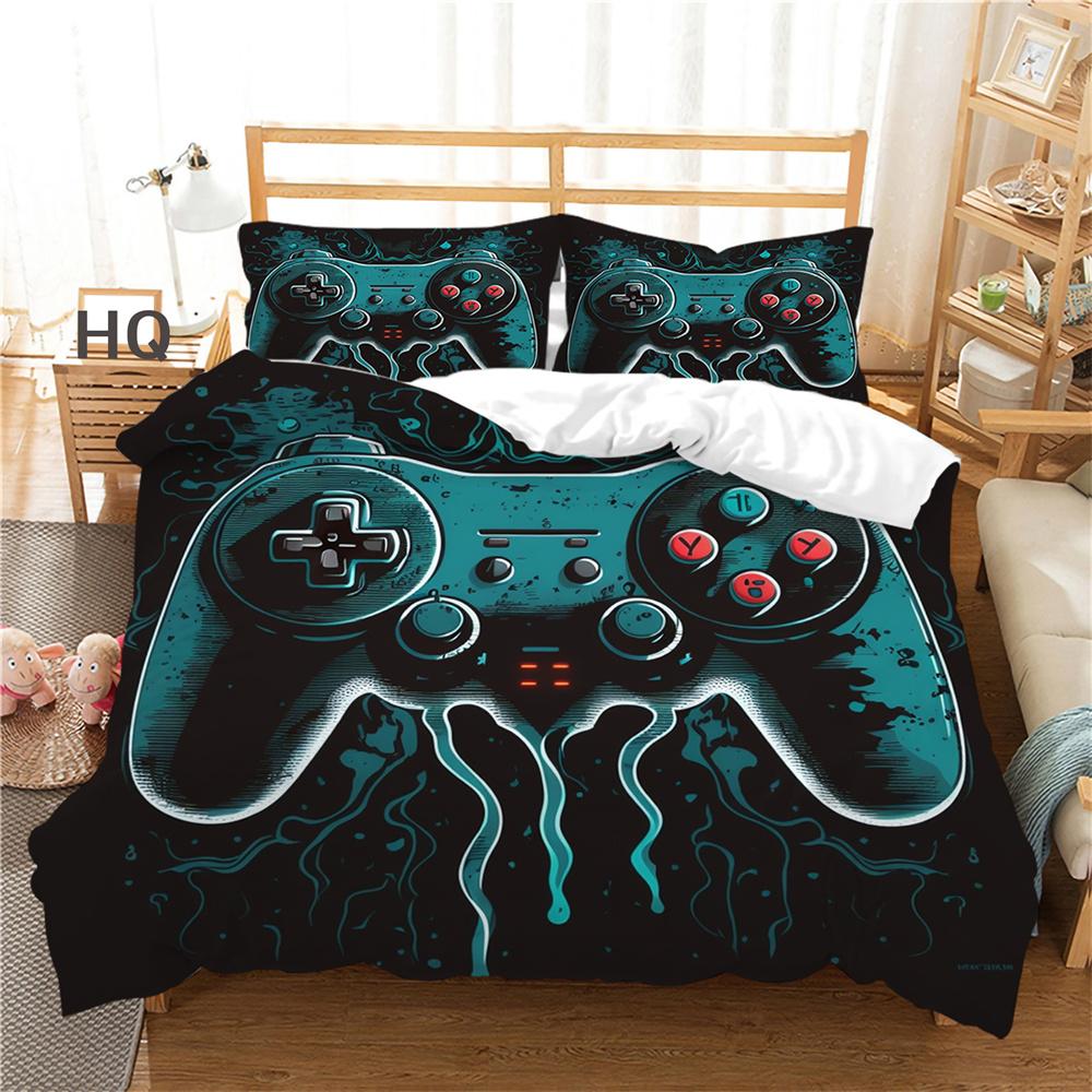 Capa de Cama Estampada de Console de Jogo 3D Poliéster Conjunto de Capa de Edredom Tamanho Solteiro Moda Cool Conjunto de Cama para Casa