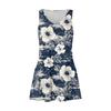 Women's Casual Fashion V-neck Sleeveless Floral Print Side Pocket Dress