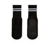Women's Custom Embroidered Logo Pilates Reformer Socks Knitted Yoga Socks Grip for Autumn Season Crew High Logos Cuff Bottom