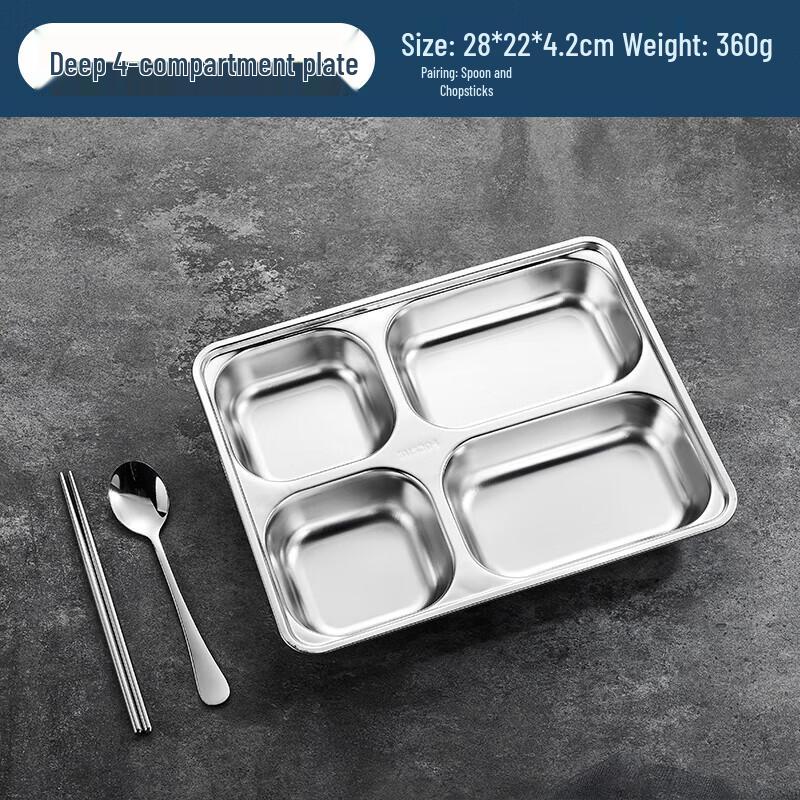 Wuhe 304 Stainless Steel Divided Dinner Plate Set with Lid