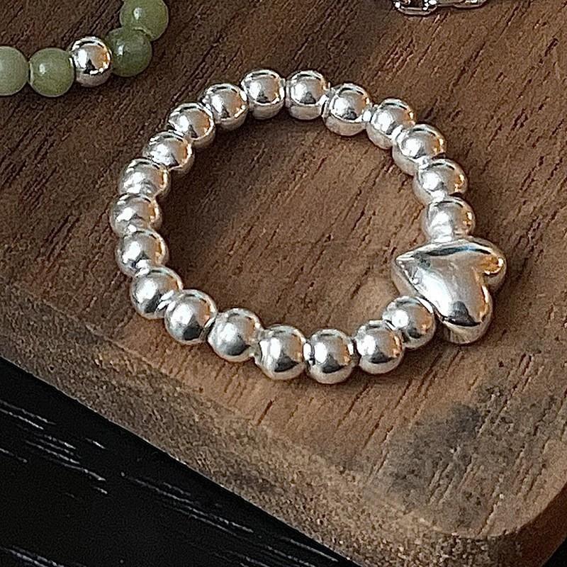 Exquisite Heart Ring For Women Adjustable Open Design Trendy Korean Style Fashion Jewelry