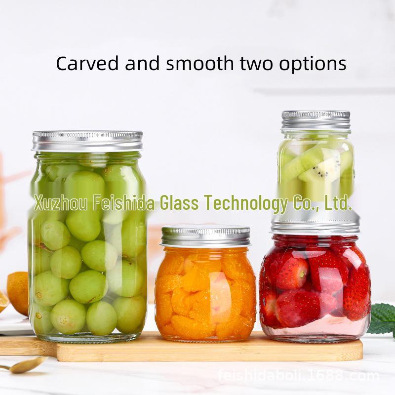 Food Grade Transparent Glass Mason Jars for Jam and Kitchen Storage