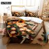 3D Print Red Blue Black Shark Whale Duvet Cover with Pillow Cover High Quality Soft Comforter Cover Bedding 100% Bamboo Fiber