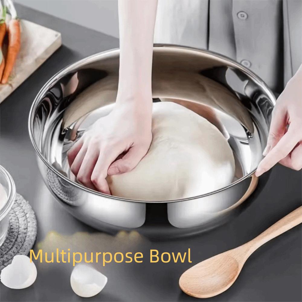 Stainless Steel Stainless Steel Mixing Bowl Large Capacity Heat Resistant Mixing Bowl With Lid Rustproof Large Size