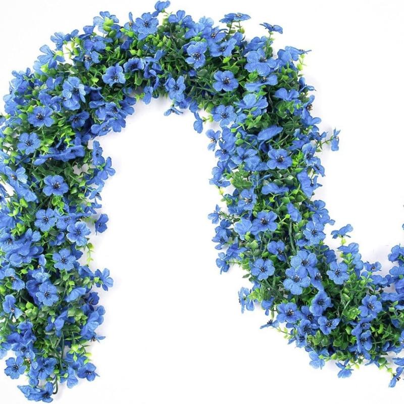 Realistische künstliche Pflanzen mit Plastikblumen, 1,8 Meter, Simulationspflanze, Hängedekoration für Kaminsimse, Wand