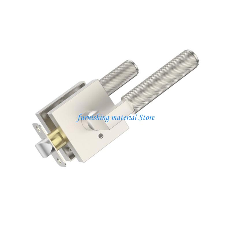 Y5GD Interior Privacy Door Handle Keyless Knurled Handle Lock Door Lever Square Interior Passage Door Knobs Modern Door Lever