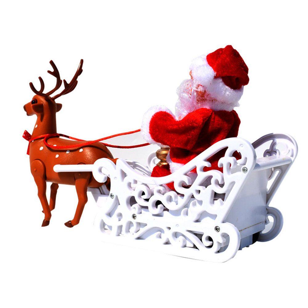 Decor Children with Music Universal Doll Elk Sled Santa Claus Electric Car Christmas Electric Toy