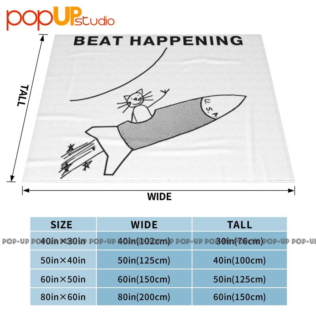 Beat Happening Cat And Rocket Rock Meme Funny Style Ultra-Soft Blanket Quilt Winter Sofa Cover Bed Covers