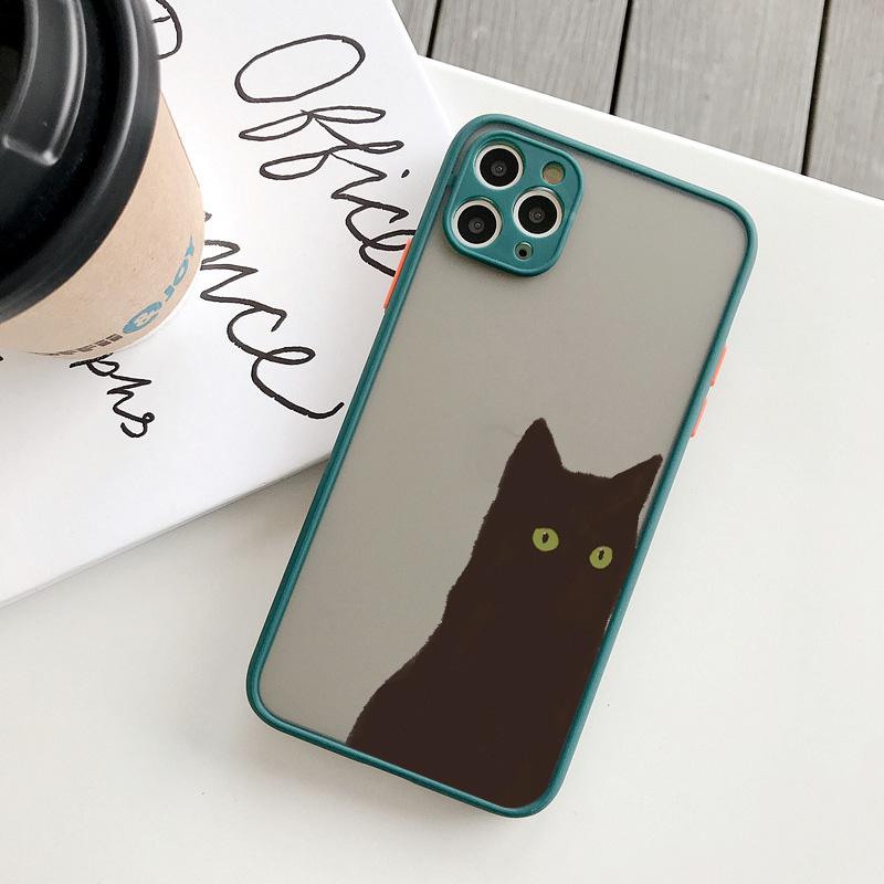 Cute Cartoon Black Cats Animal Soft Phone Case For iphone 7 8 Plus SE2 X XS MAX XR 15 14 11 12 13 Pro Max Shockproof back Cover