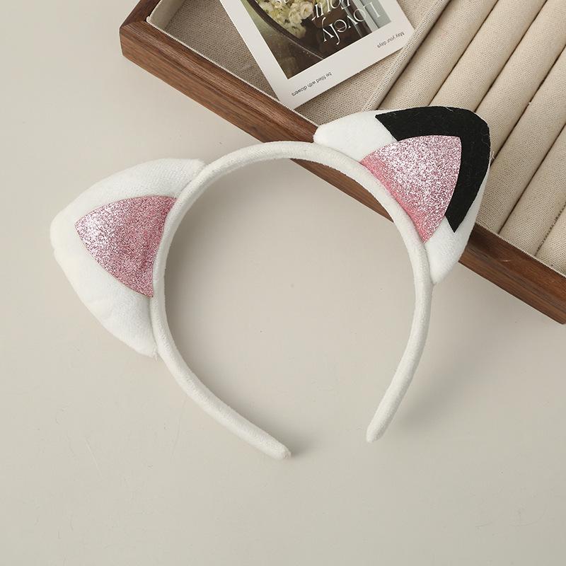 

Мультяшная плюшевая повязка на голову с кошачьими ушками для девочек - Милая и незаменимая для умывания и нанесения масок