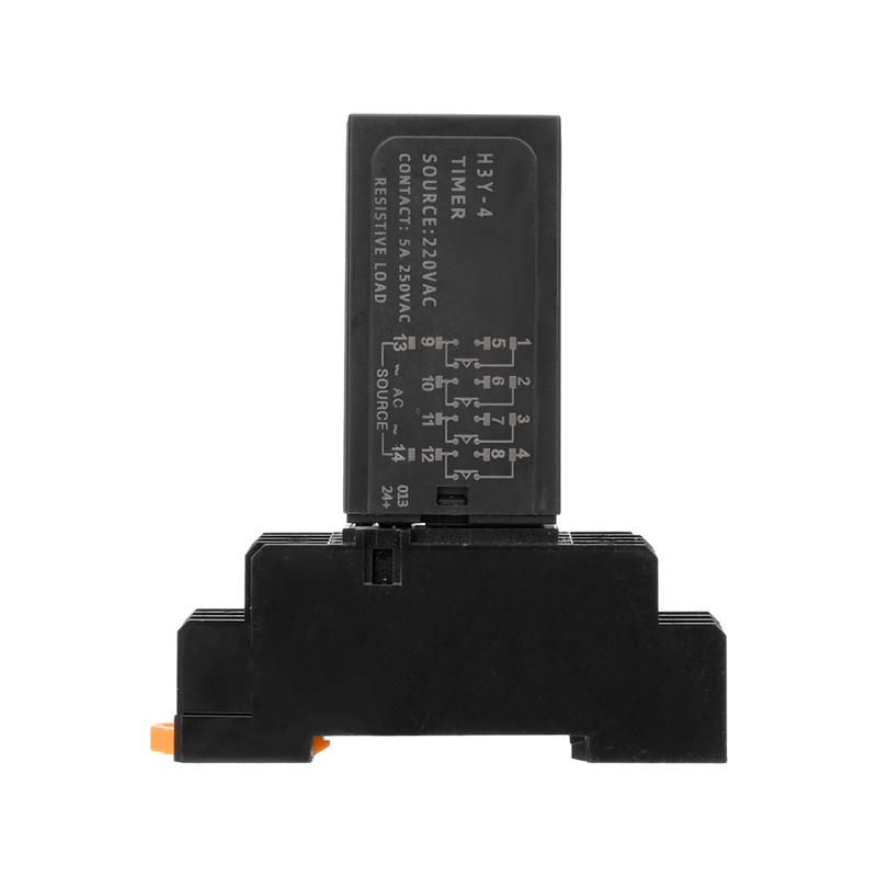 H3Y-4 DC12V DC24V AC220 Time Relay Cycle Time Control Delayer Digital Display With Base Power Supply