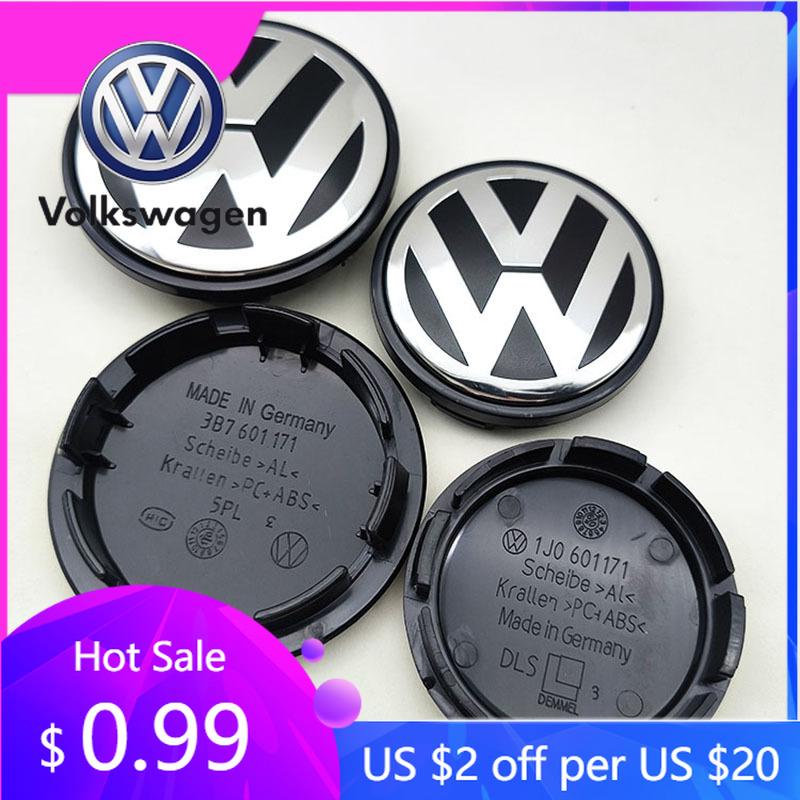 2026 Chaud Pour Volkswagen VW 4pcs 56mm 65mm Emblème de Voiture Cache-moyeu Central de Roue pour VW Volkswagen Golf Jetta Polo Passat Tour