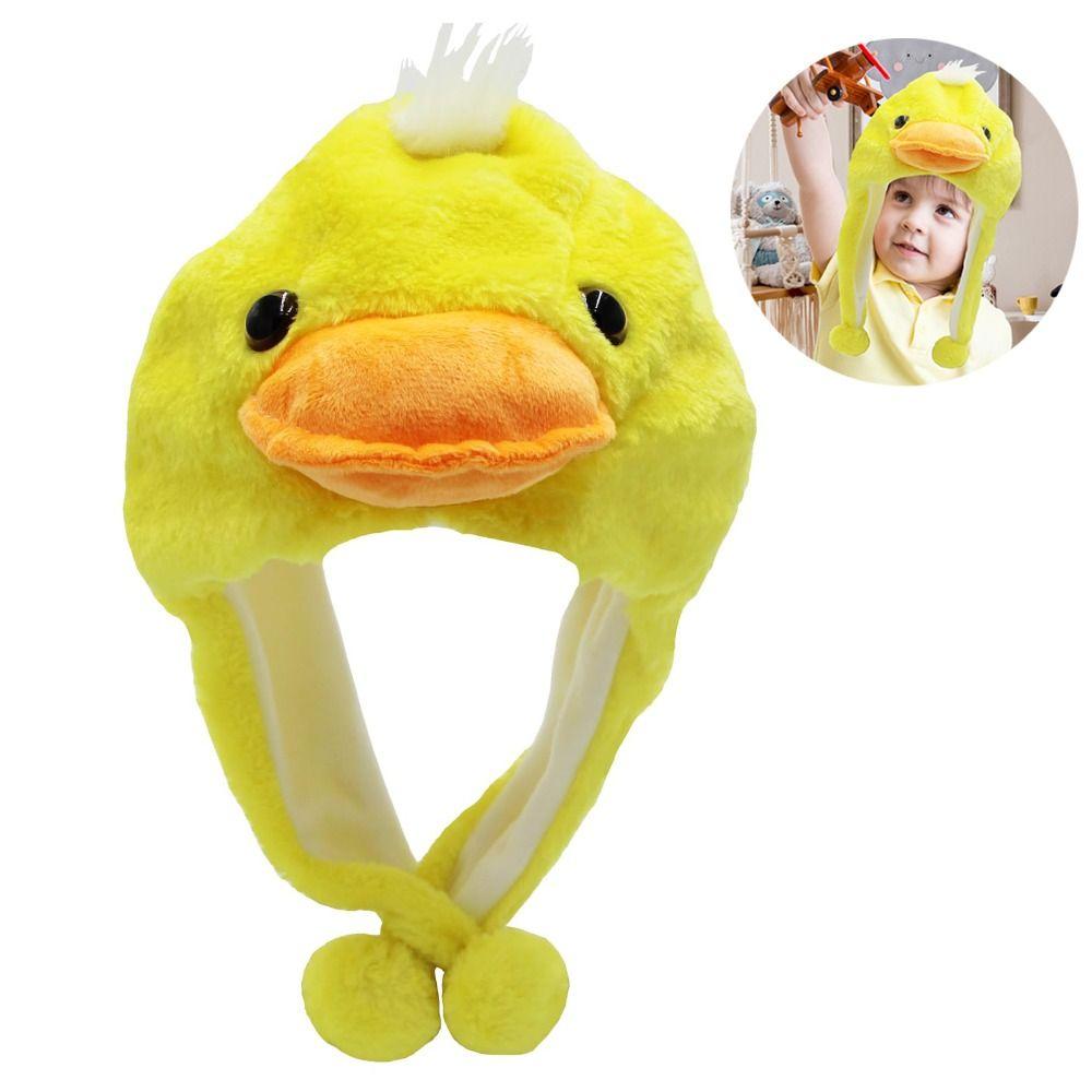 Panda Husky Kids Plush Animal Hat Yellow Baby Duck Novelty Party Cap Cozy Funny Hat  Cosplay