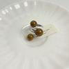 Imitation Opening Rings Chocolate Color Exaggerated Ring Elegant Pearl Rings  Women