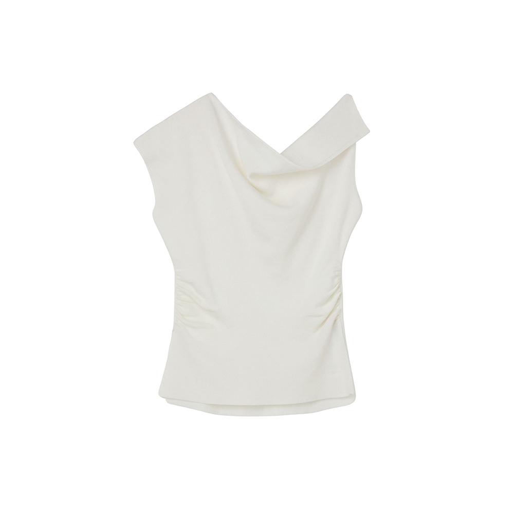 LAP One-Shoulder Shirred Slit Knit As2Kh468