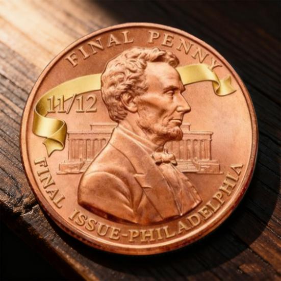 Yousheng Final Penny Collectible Coin Double-Sided Carved The Last Penny Tribute Token Souvenir Coin History Buffs Collectors Keepsake Gift