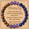 Handmade Amethyst, Tiger Eye & Lapis Lazuli Anxiety Protection Bracelet - Unisex Summer Style