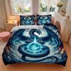 3pcs Blue Dragon Print Cover Set Ultra Soft, Breathable, and Comfortable Bedding with Stylish Design for Bedroom and Guest Room Decor 1 Cover and