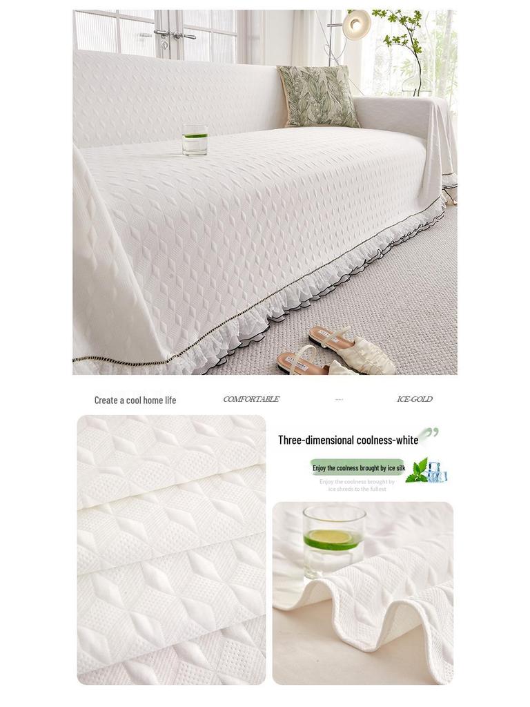 2025 3D Cooling Ice Silk Sofa Cover: All-in-One Summer Blanket & Cushion