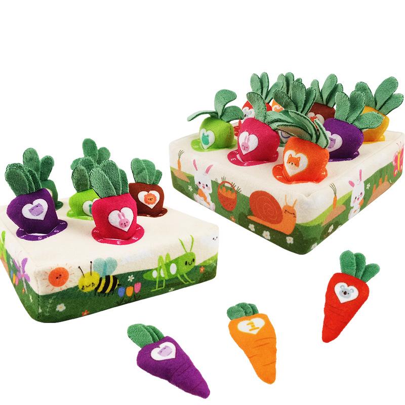 Children'S Educational And Early Education Plush Radish Pulling Toy, Infants And Young Children Can Bite The Digital Cognitive Matching Radish