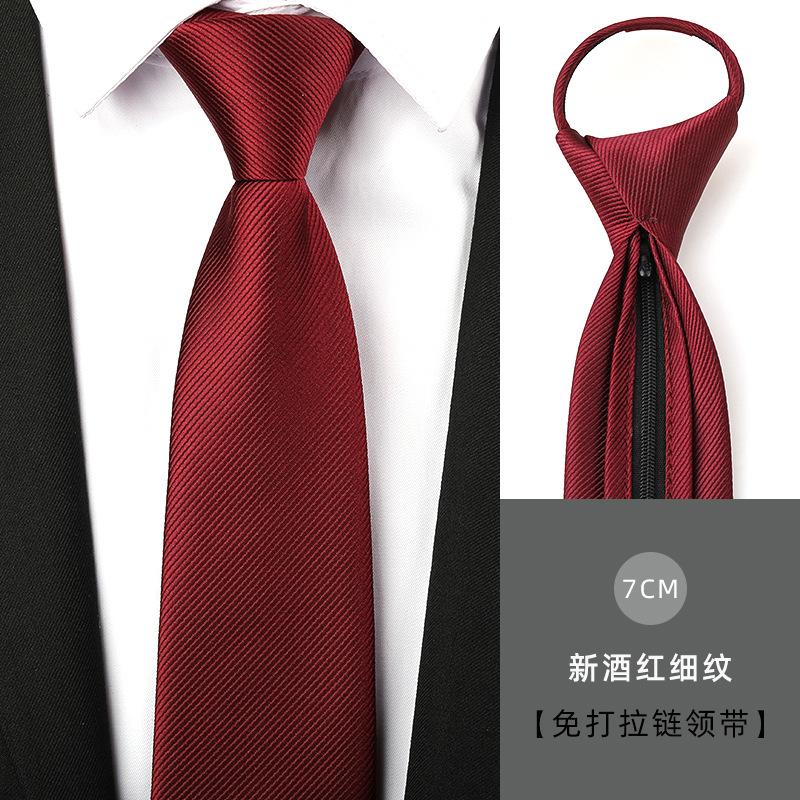 Tie Men'S Dress Business Handsome Blue Strip Zipper Professional Wedding Groom Korean Version Zipper Hand Tie