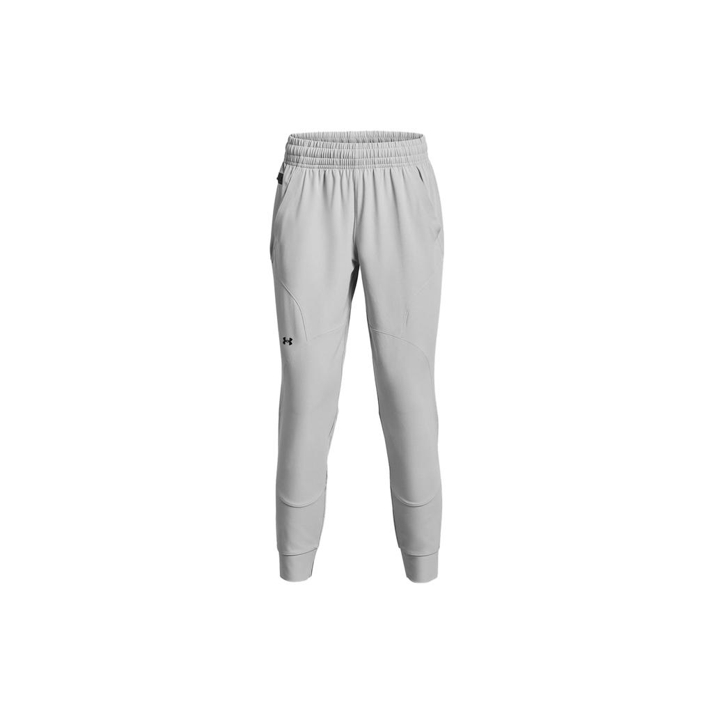 Under Armour Logo Print Mid-Rise Cuffed Casual Pants Women bottoms Gray 1376926-011