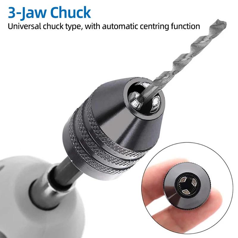 1PC Quick Change Keyless Drill Bit Chuck Hex Shank Adapter Converter Tool Three-Jaw Chuck Electric Grinder Drill Chuck