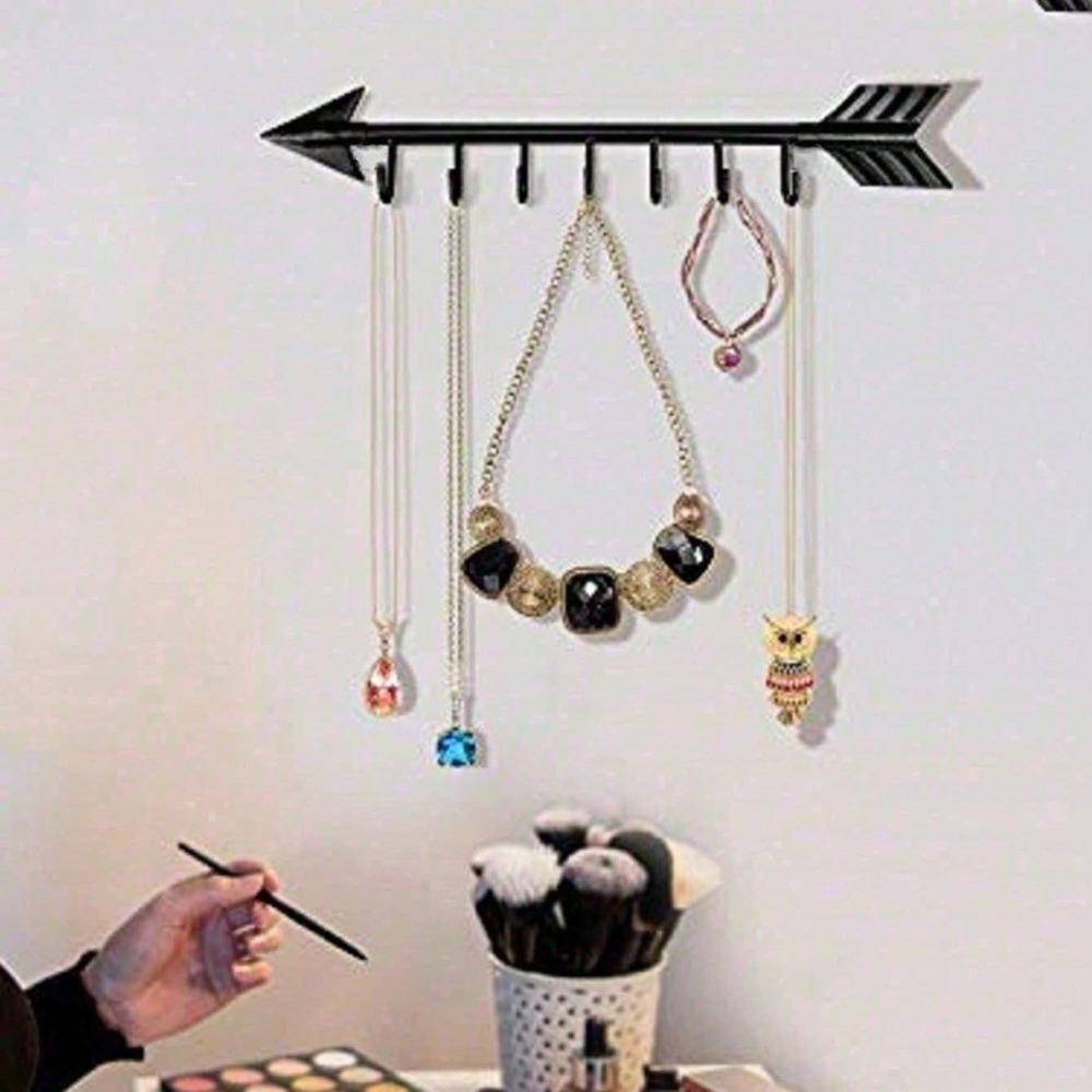 Metal Wall Mounted Bow Arrow Coat Rack, Entryway Organizer with Hooks for Jackets Hats Keys, Modern Home Decor Space Saving Storage