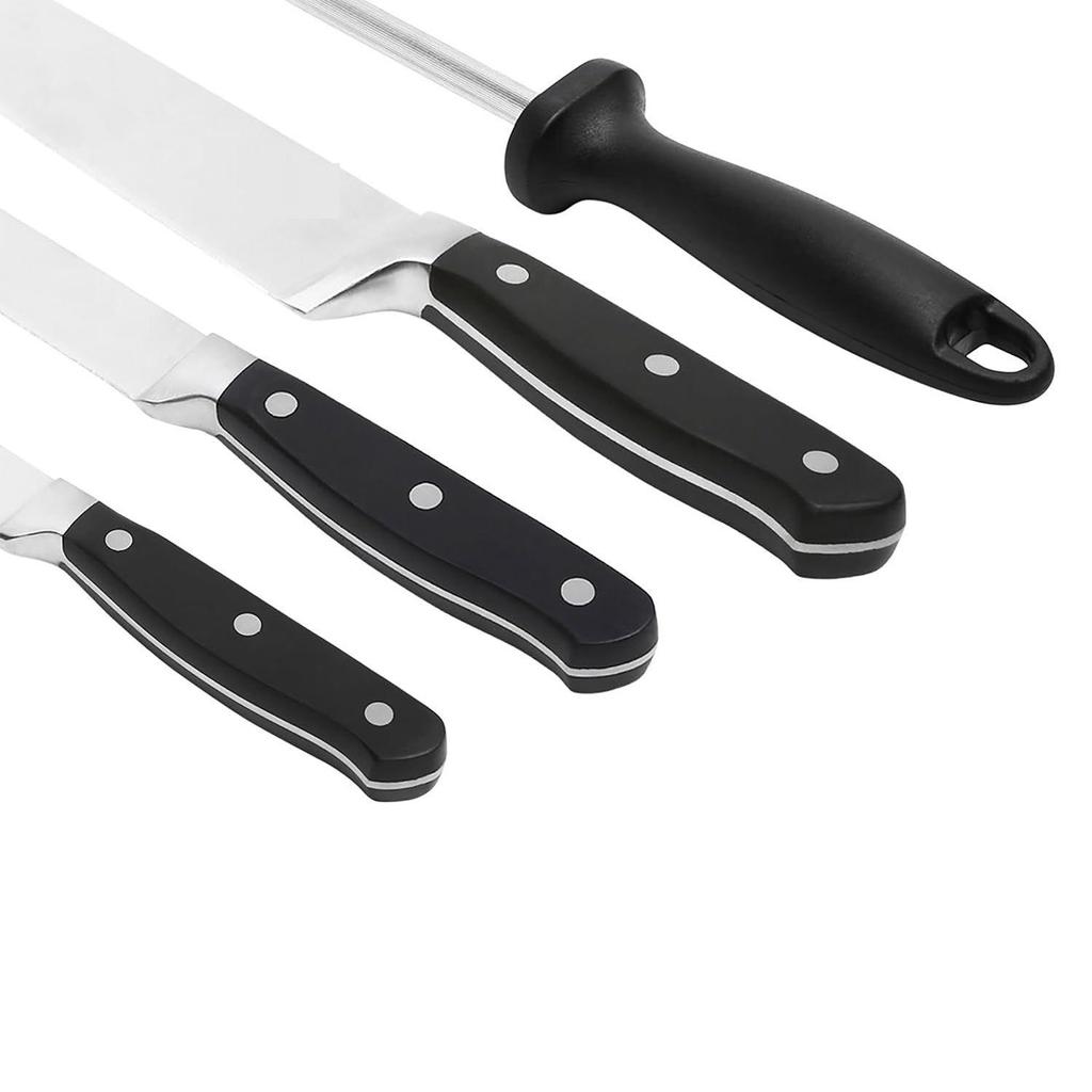 Premium High-Carbon Stainless Steel Kitchen Knife Set, 4-Pieces (with Sharpener), Silver
